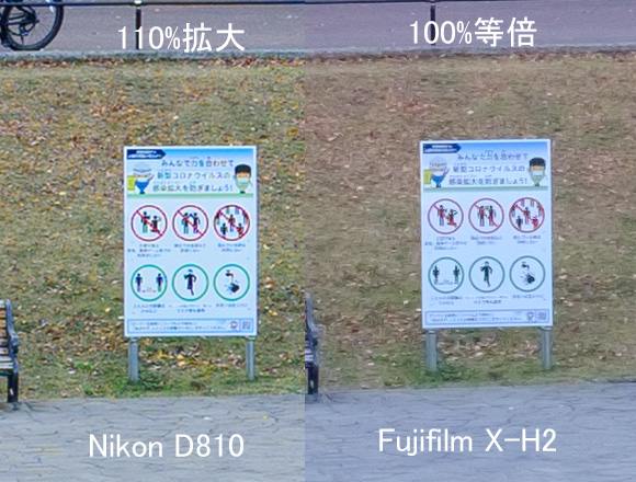 ニコンD810とフジフィルムXH2の比較2