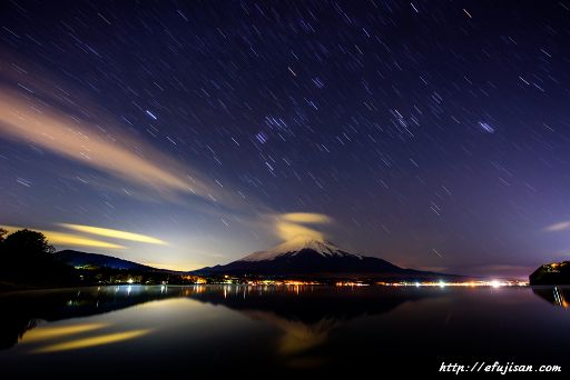 沈むオリオン座｜富士山