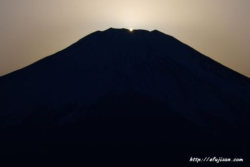 山中湖から見たダイアモンド富士