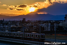 東急電車と富士山