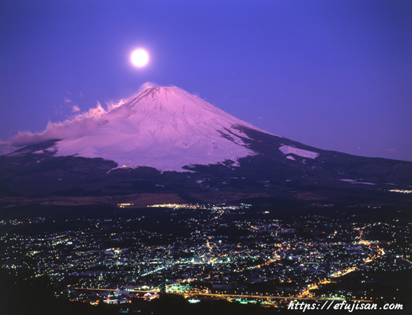 御殿場の夜景とパール富士