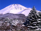 水ケ塚公園で撮影した雪景と富士山