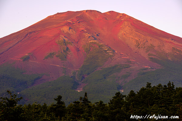 滝沢林道からの赤富士