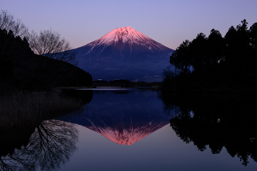 田貫湖で撮影した紅富士