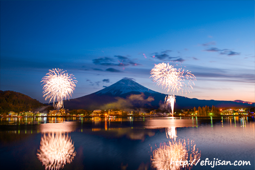 花火と富士山｜河口湖｜夜景