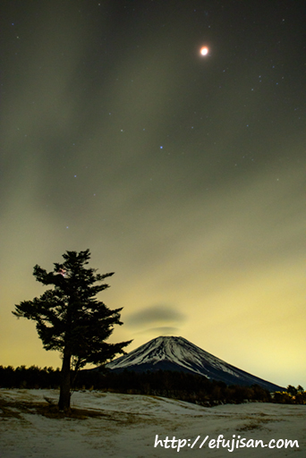 皆既月食｜夜景｜富士山