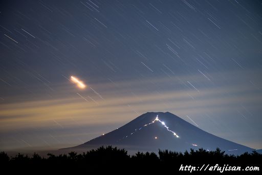 火星と富士山｜夜景