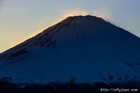 日の入り｜雪煙｜富士山写真