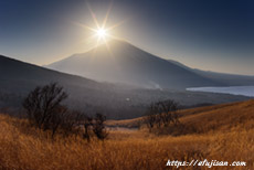 ハーフNDフィルターで撮影した富士山｜山梨県山中湖村三国峠